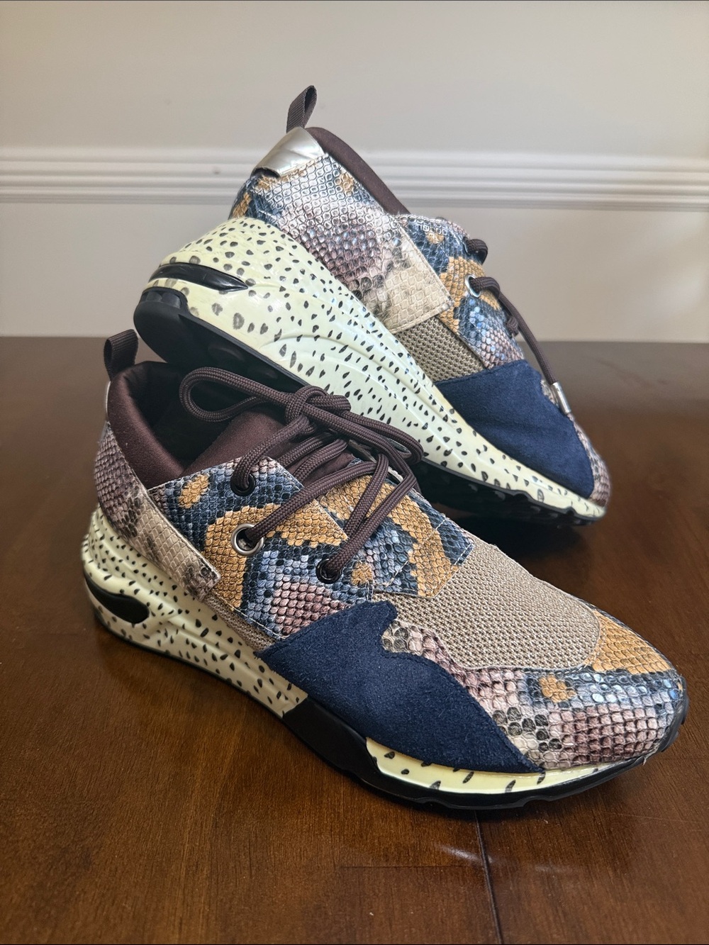 Steve Madden Multicolor Snake Print & Navy Women's Sneakers